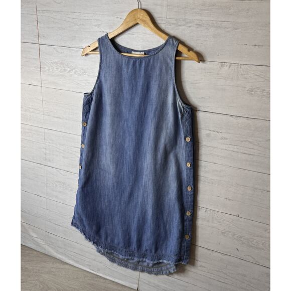 Universal Thread Dress Womens Size Medium Chambray 100% Cotton Button Detail - Picture 4 of 16